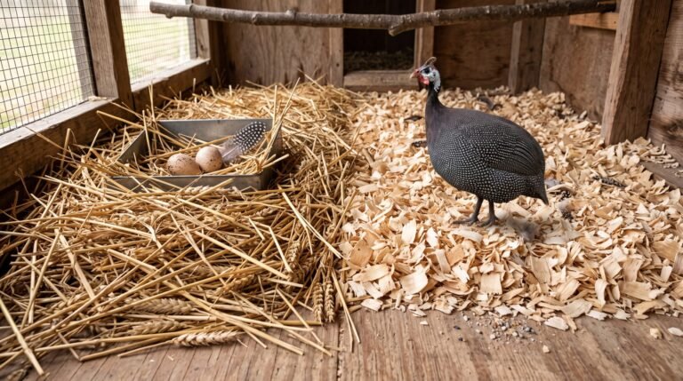 Best Bedding for Guinea Fowl: Straw vs. Shavings & More