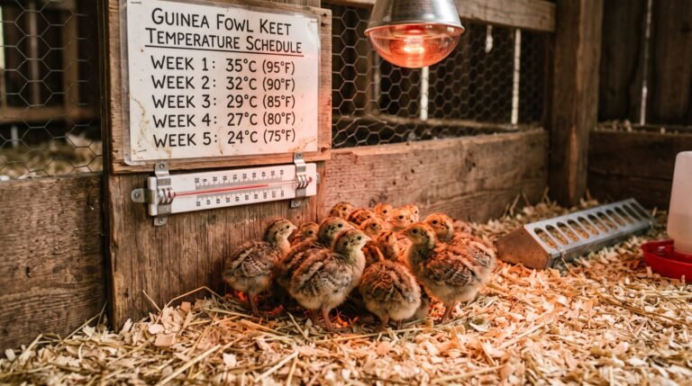 Guinea Fowl Keet Temperature Chart: Weekly Heat Requirements