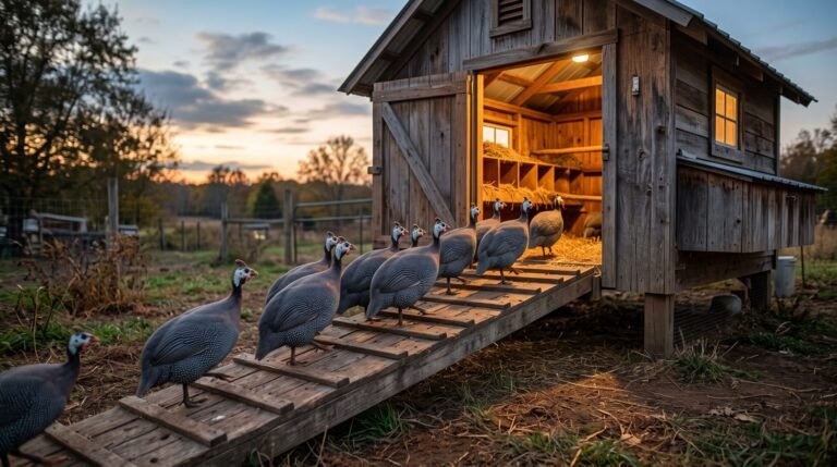 How to Train Guinea Fowl to Return to the Coop at Night
